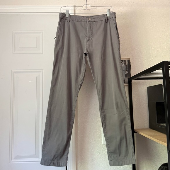 BIRDDOGS grey cotton nylon spandex slim leg cropped pants